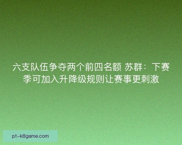 六支队伍争夺两个前四名额 苏群：下赛季可加入升降级规则让赛事更刺激