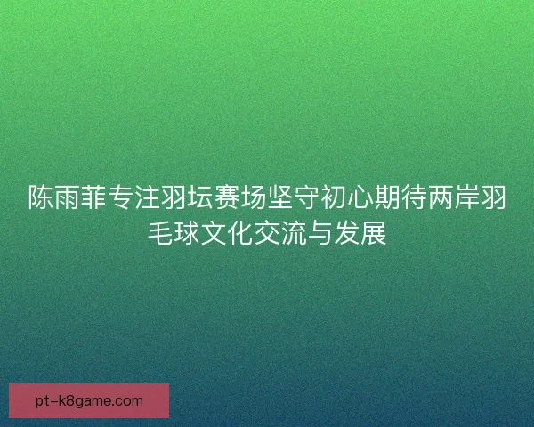 陈雨菲专注羽坛赛场坚守初心期待两岸羽毛球文化交流与发展 陈雨菲专注羽坛赛场坚守初心期待两岸羽毛球文化交流与发展