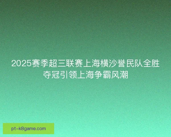 2025赛季超三联赛上海横沙誉民队全胜夺冠引领上海争霸风潮